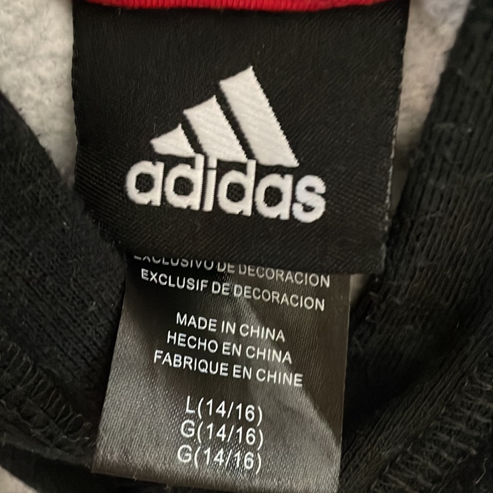 Adidas big kids gray/red/black hoodie - Picture 4 of 4